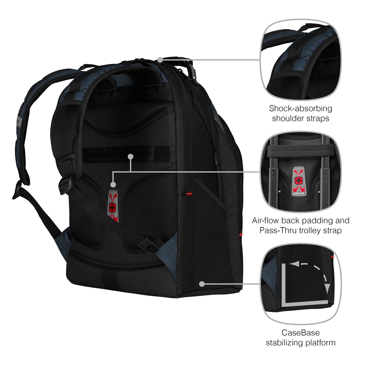 Mochila Wenger Ibex negro/azul para portátiles de 17" Negro / Azul-11