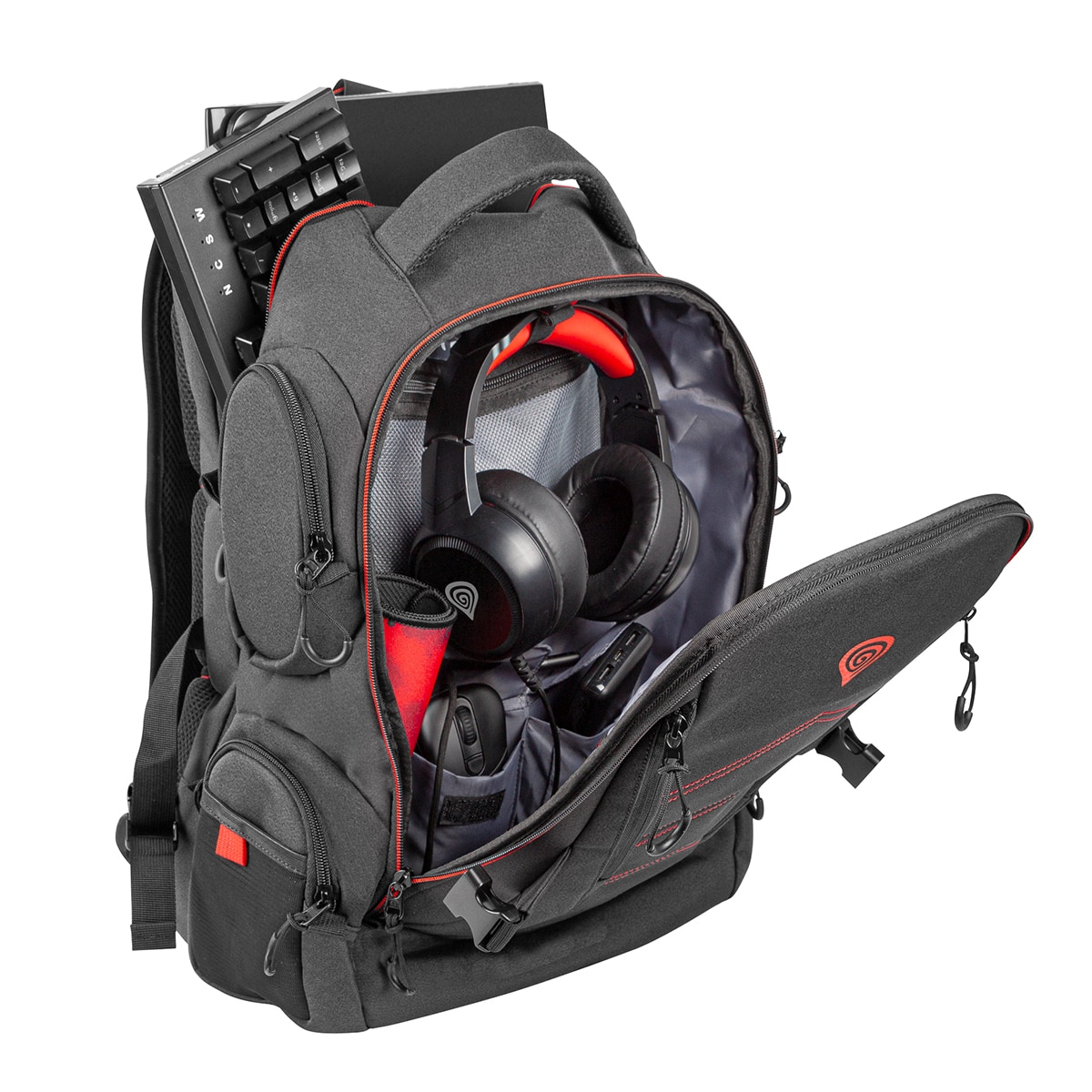 Mochila Gaming Genesis Pallad 550 negra para portátiles hasta 17,3" Negro-9