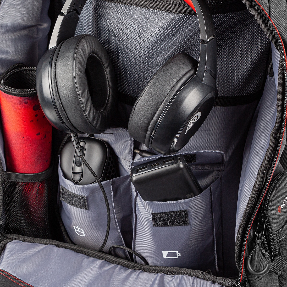 Mochila Gaming Genesis Pallad 550 negra para portátiles hasta 17,3" Negro-14