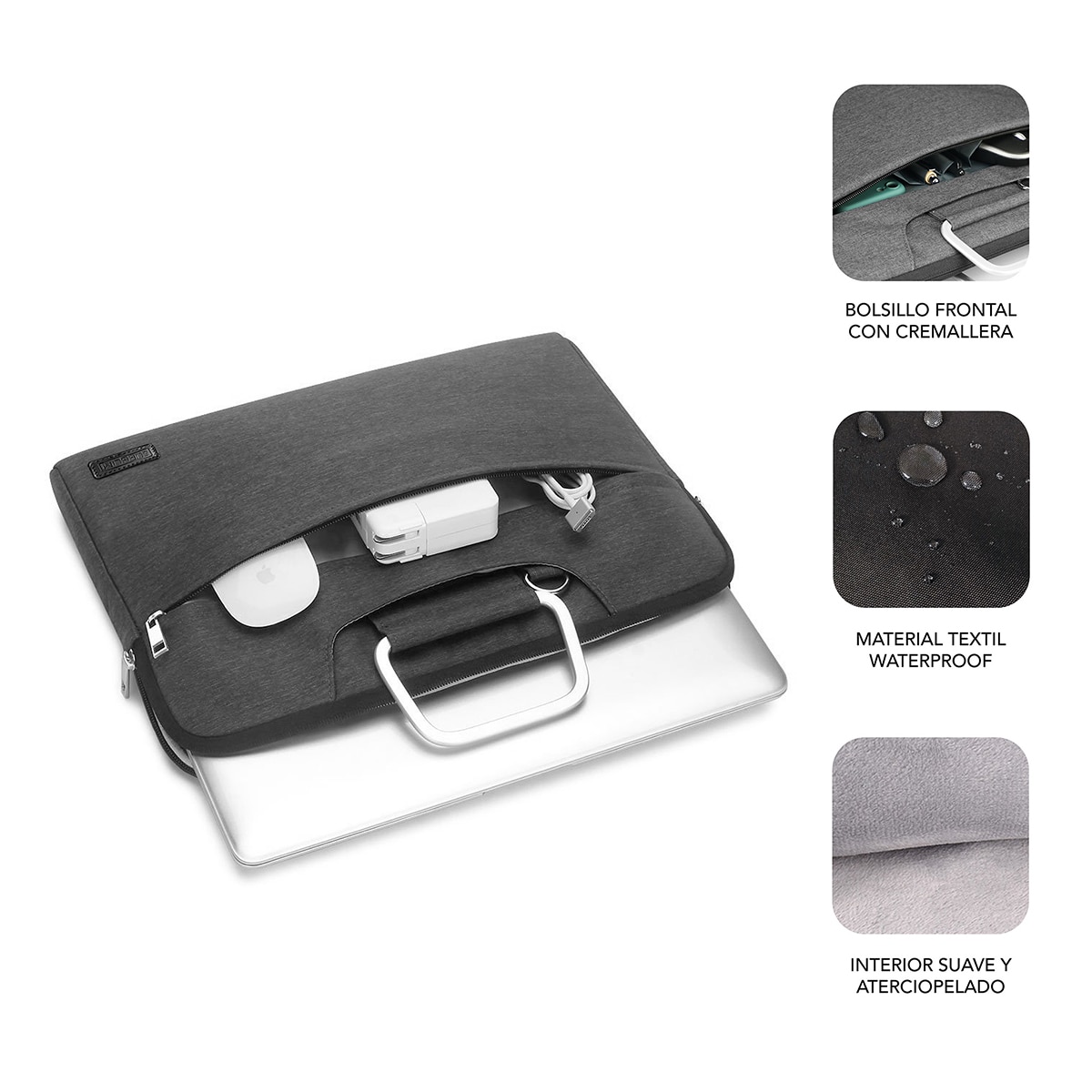 Funda gris Subblim Business Laptop Sleeve para portátiles hasta 15,6" Gris-3