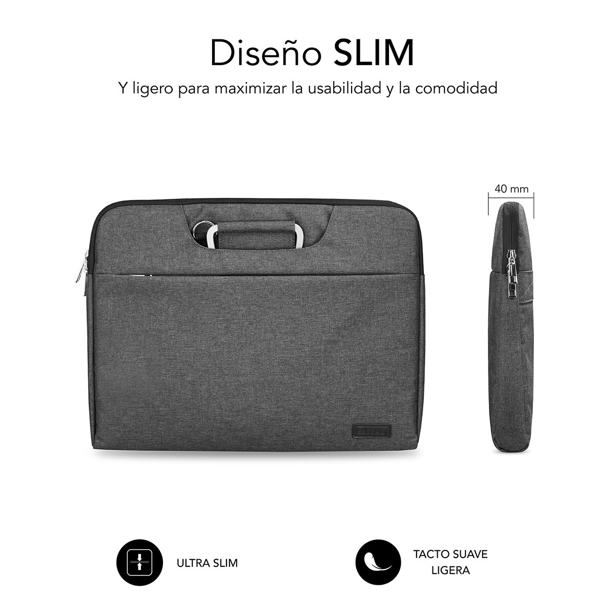 Funda gris Subblim Business Laptop Sleeve para portátiles hasta 15,6" Gris-5