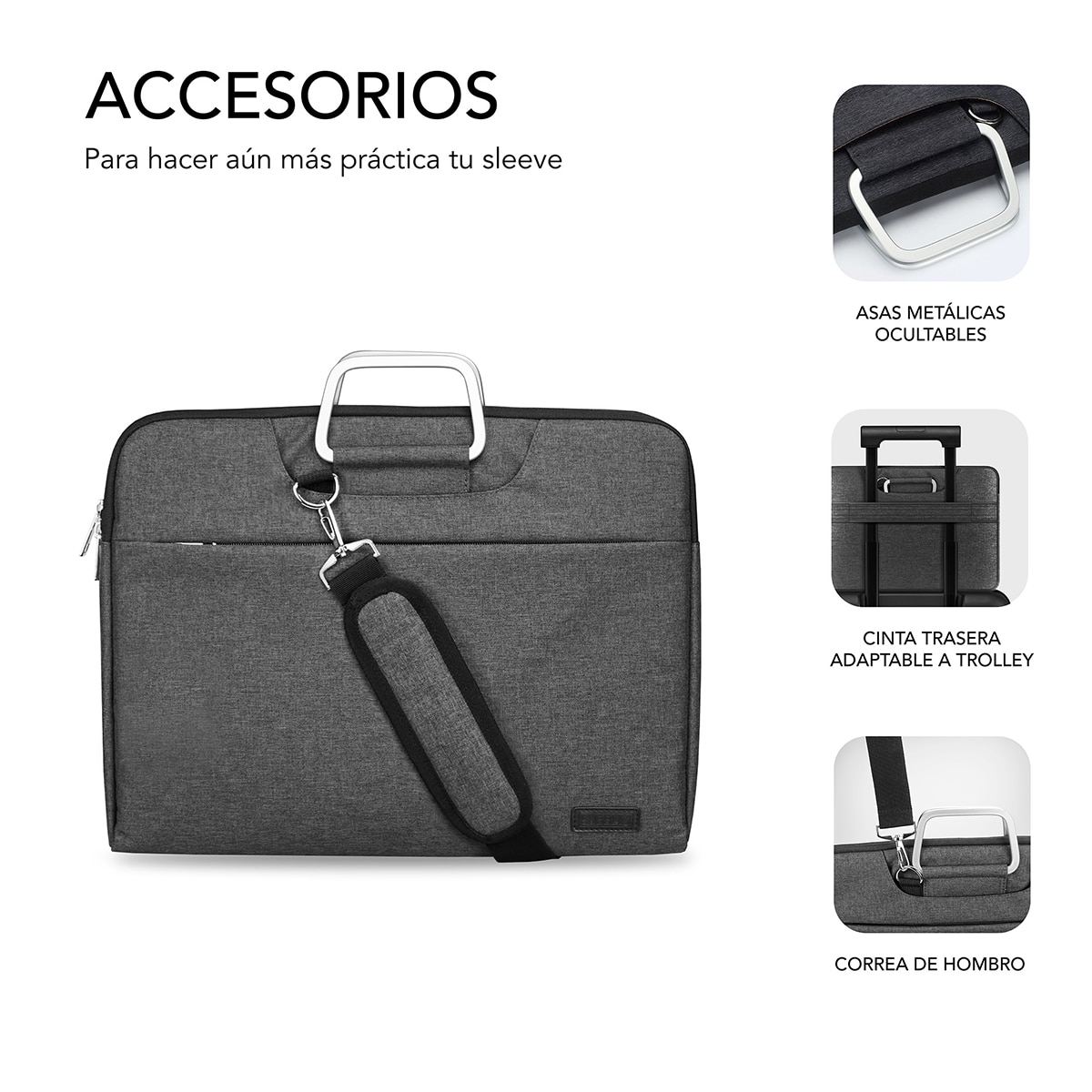 Funda gris Subblim Business Laptop Sleeve para portátiles hasta 15,6" Gris-7