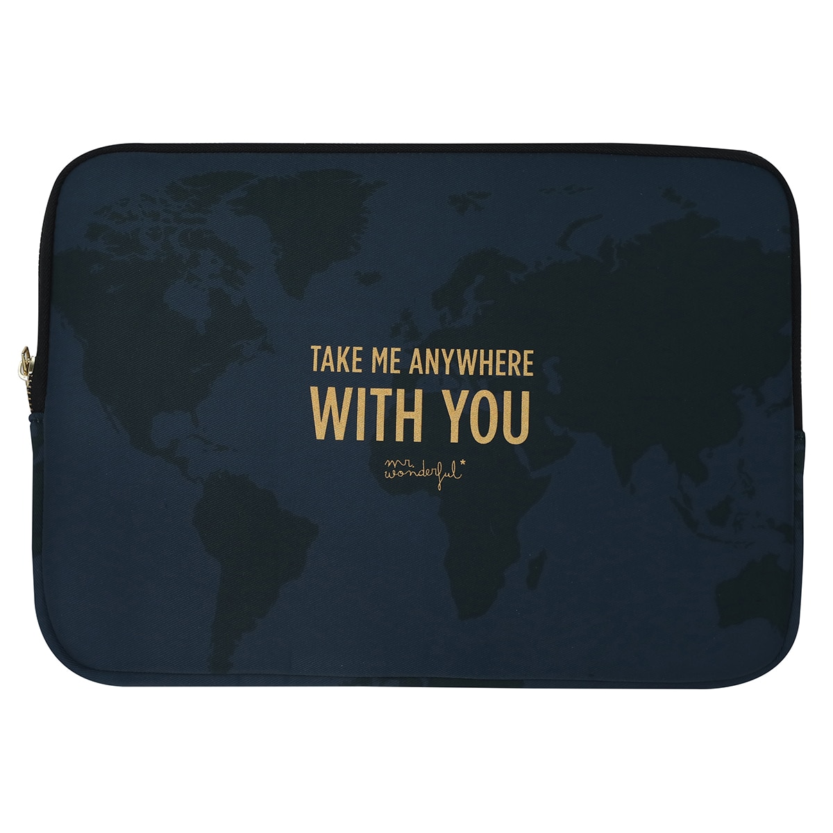 Funda azul Mr Wonderful "Take me anywhere with you" para portátiles hasta 14" Azul-1