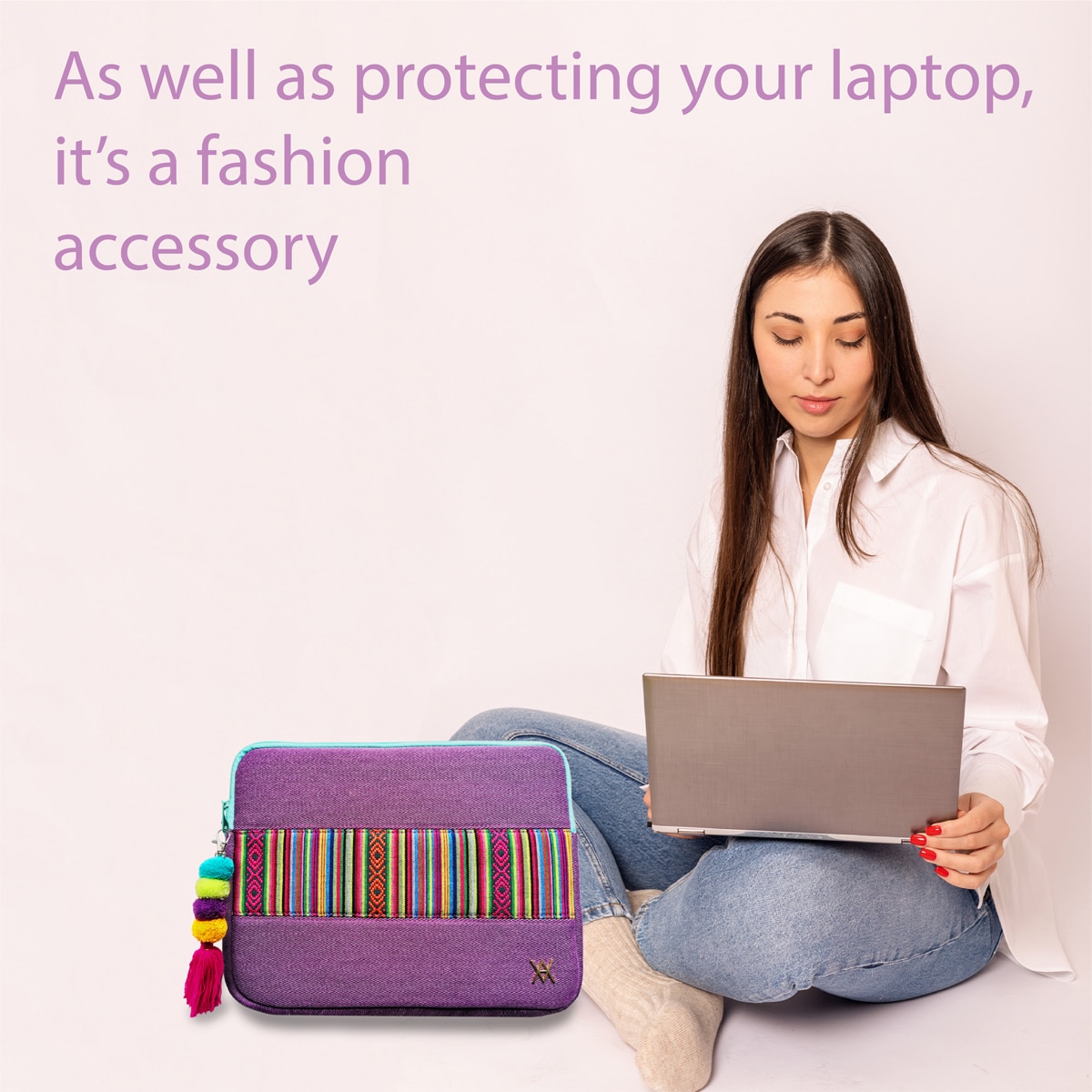 Funda Vamvam Essauira morada para portátiles hasta 14" Morado-5