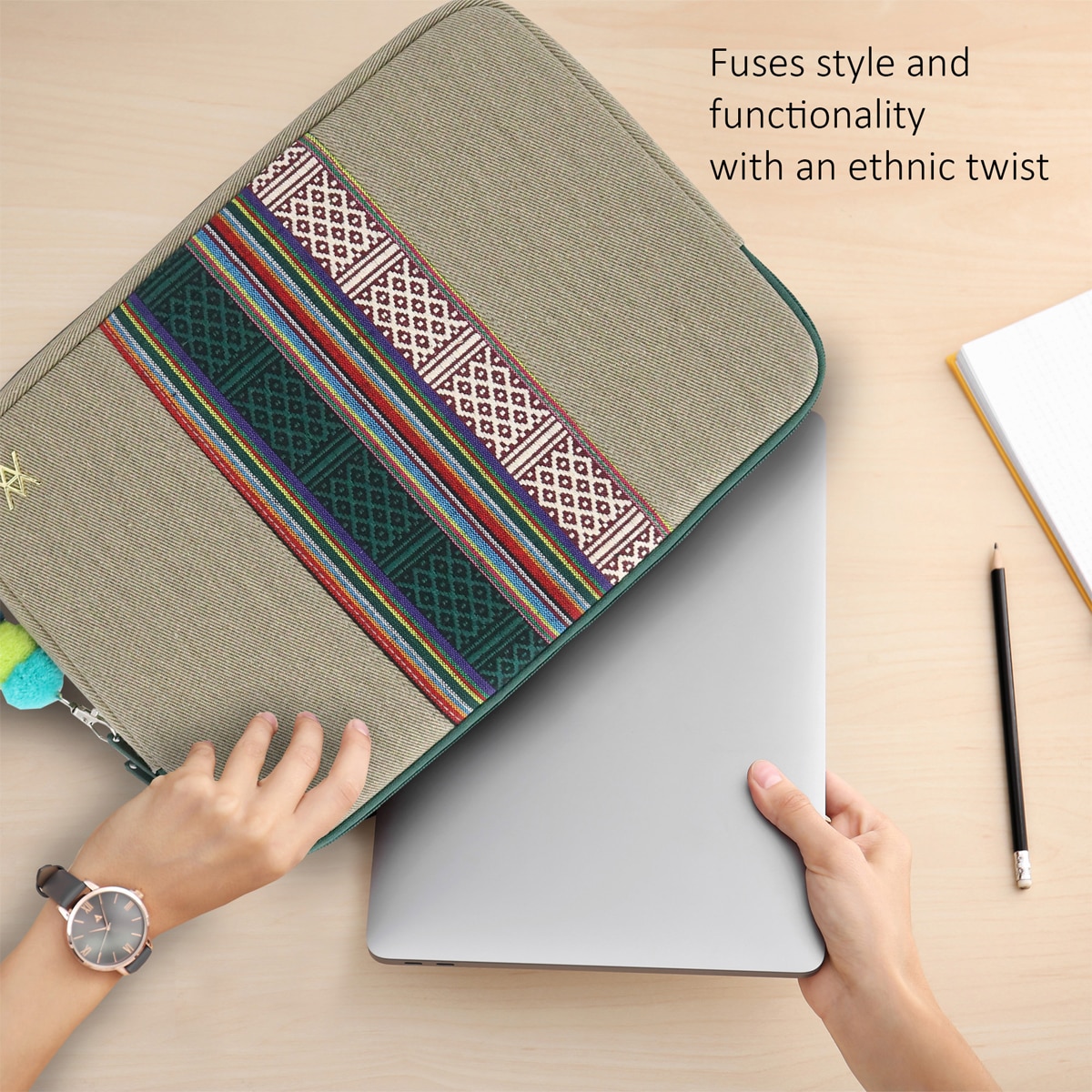 Funda Vamvam Casablanca gris para portátiles hasta 16" Gris-4