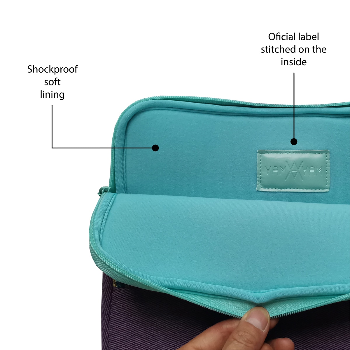 Funda Vamvam Essauira morada para portátiles hasta 16" Morado-3