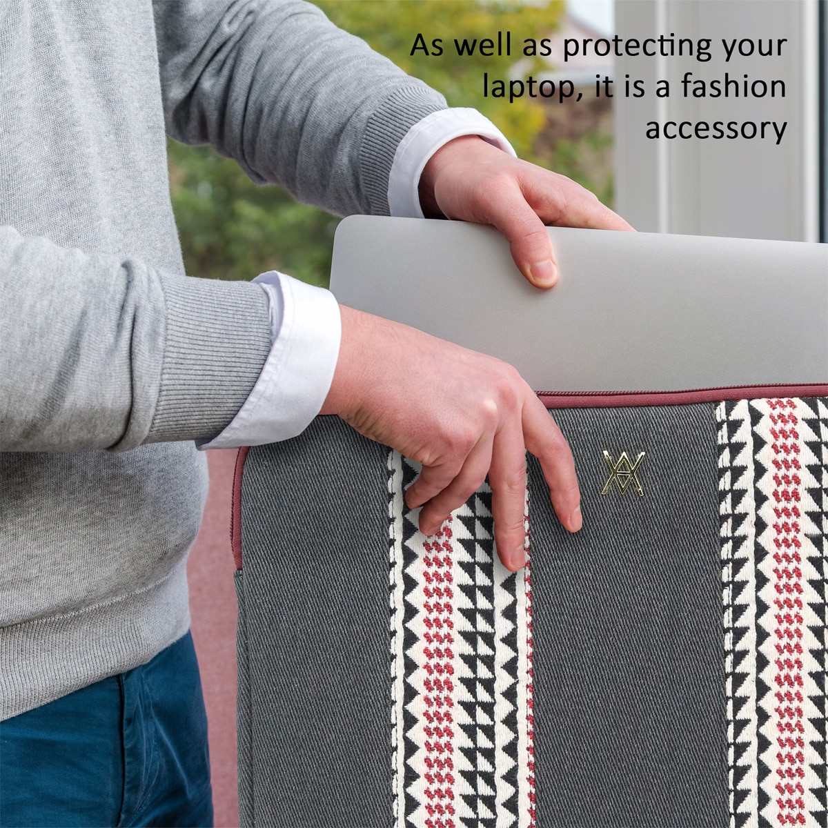 Funda Vamvam Tánger gris para portátiles hasta 12" Gris-5