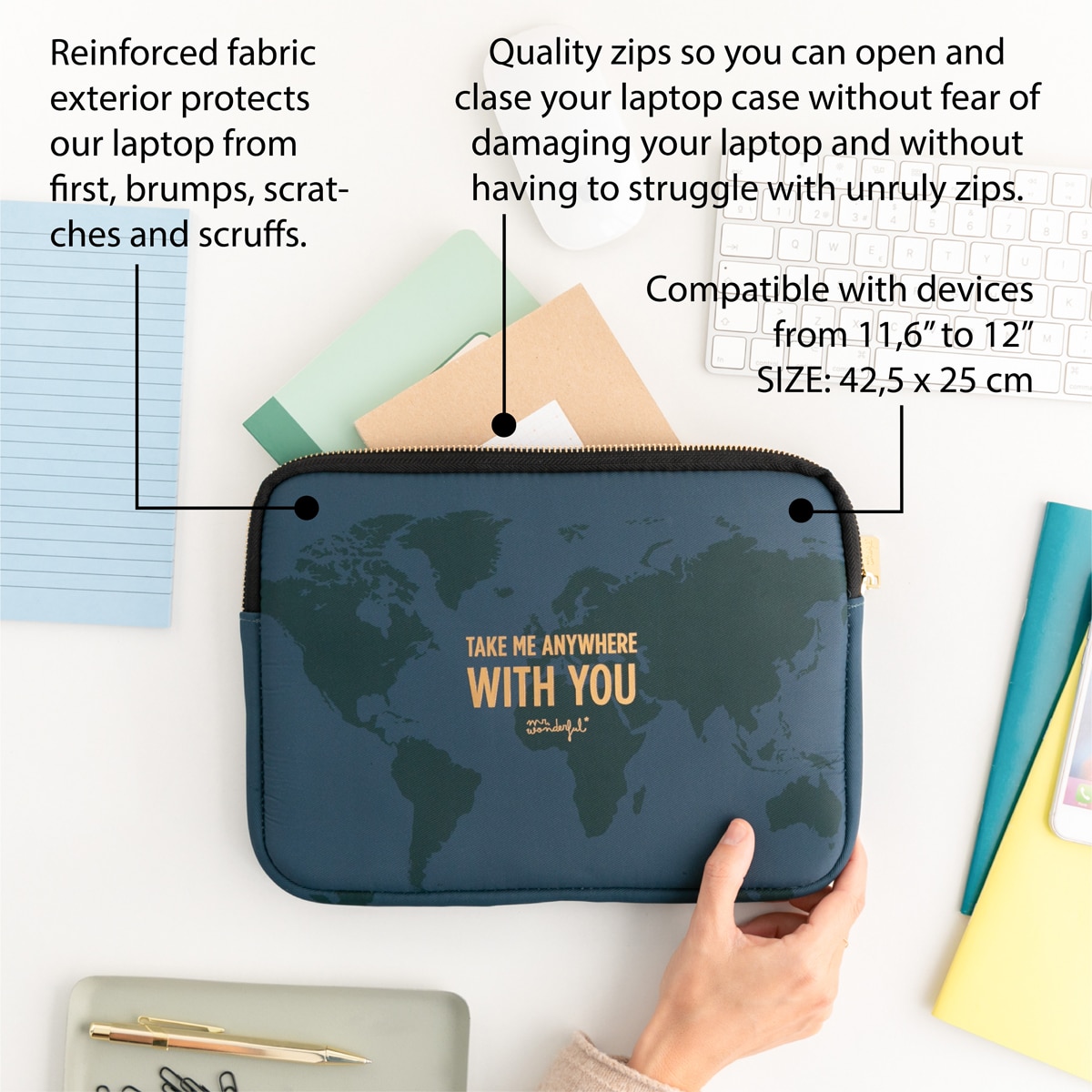 Funda Vamvam With you azul para portátiles hasta 12" Azul-2