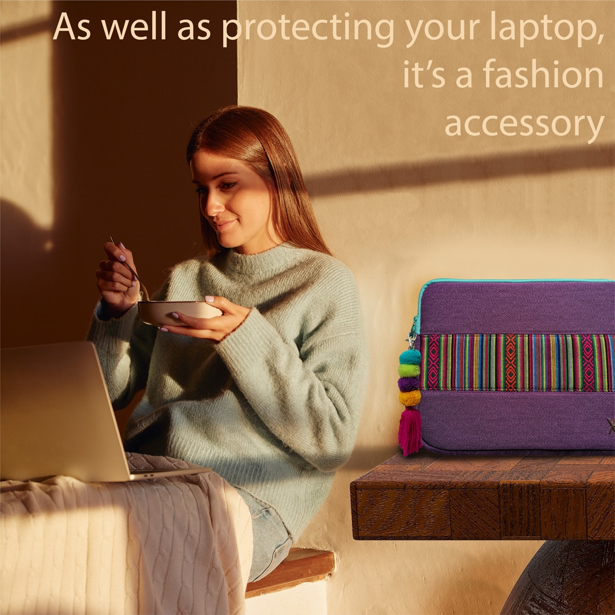 Funda Vamvam Essaouira morada para ordenadores portátiles hasta 12" Morado-4