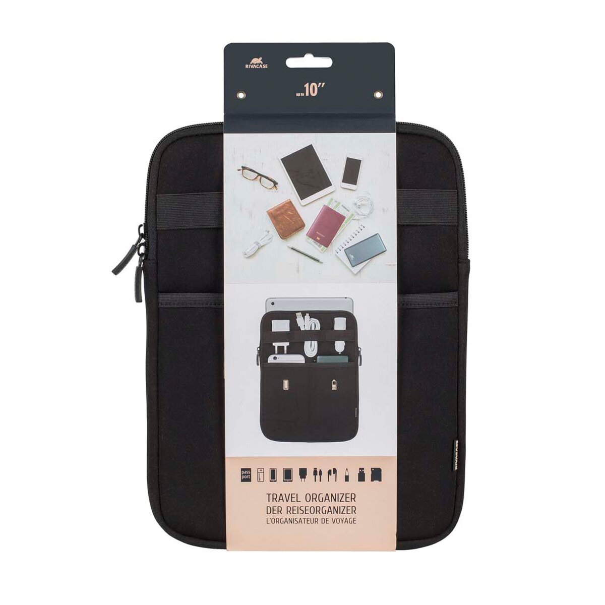 Organizador de viaje RivaCase para tablets de 25,65 cm (10,1") Negro-3