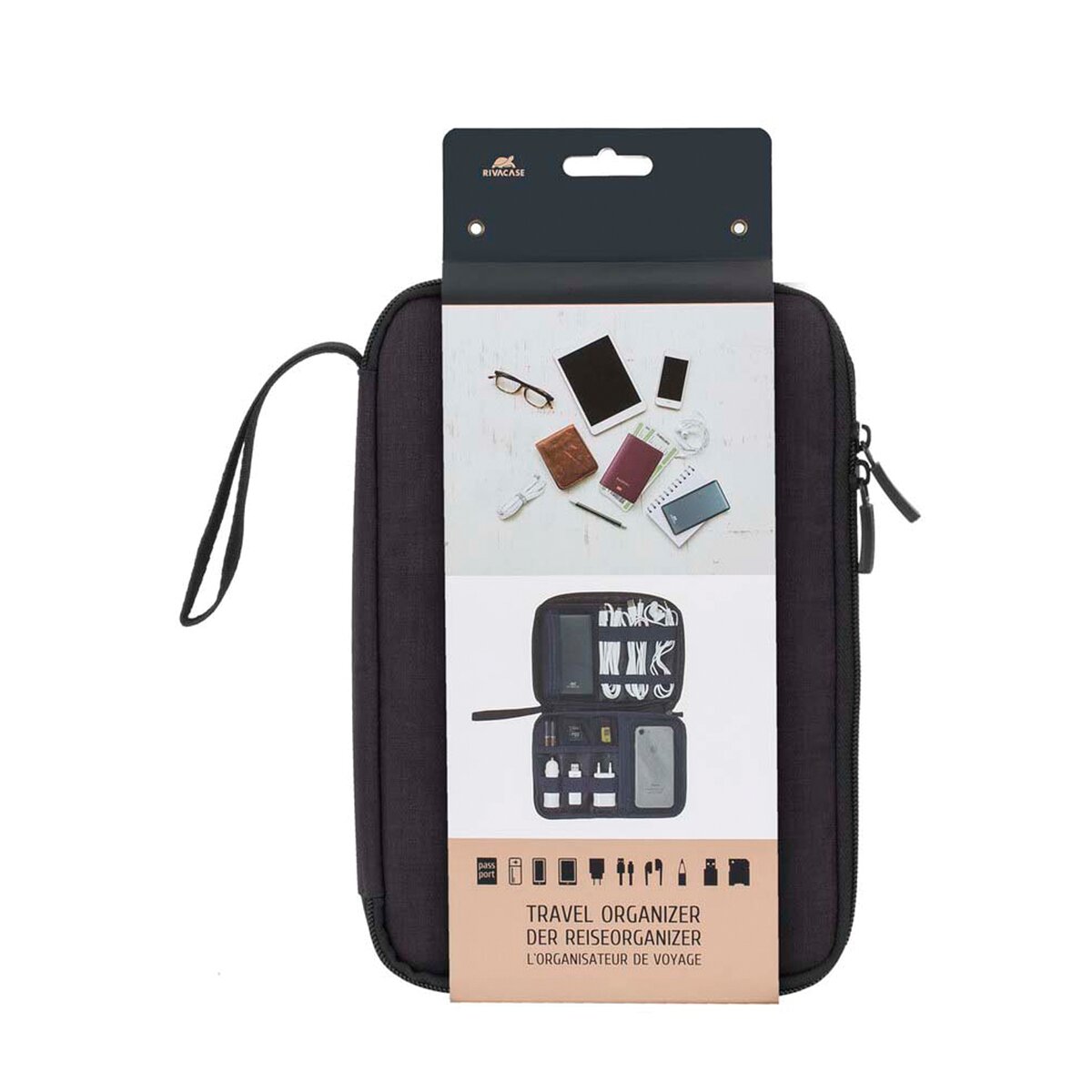 Organizador de viaje para accesorios RivaCase negro Negro-4