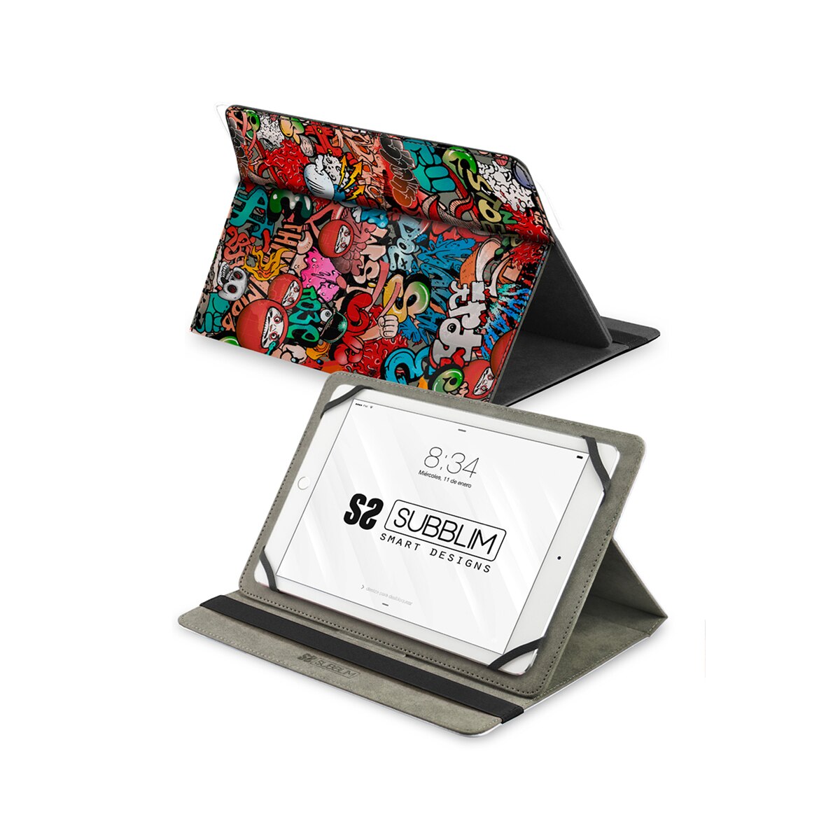 Funda con tapa Subblim Graffiti para tablets hasta 10,1" Multicolor-2