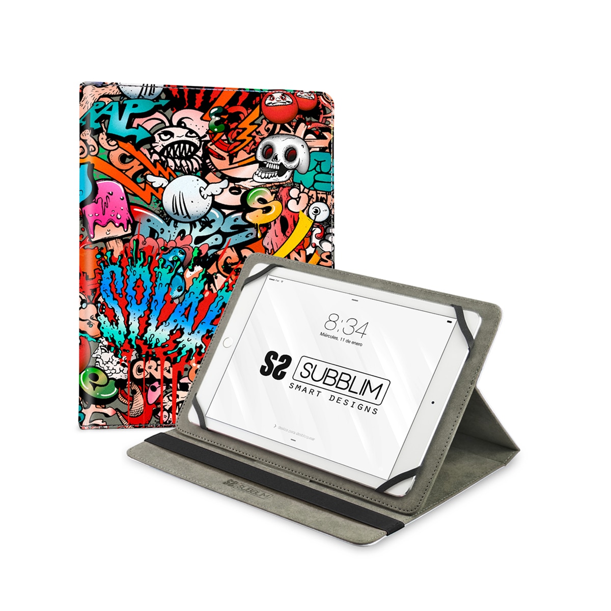 Funda con tapa Subblim Graffiti para tablets hasta 10,1" Multicolor-3