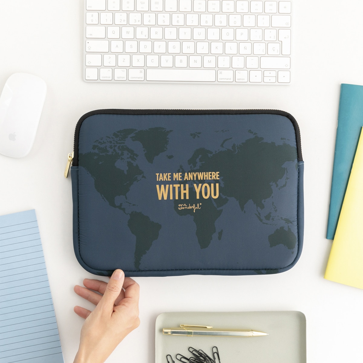 Funda azul Mr. Wonderful "With You" para tablets hasta 11" Azul-4