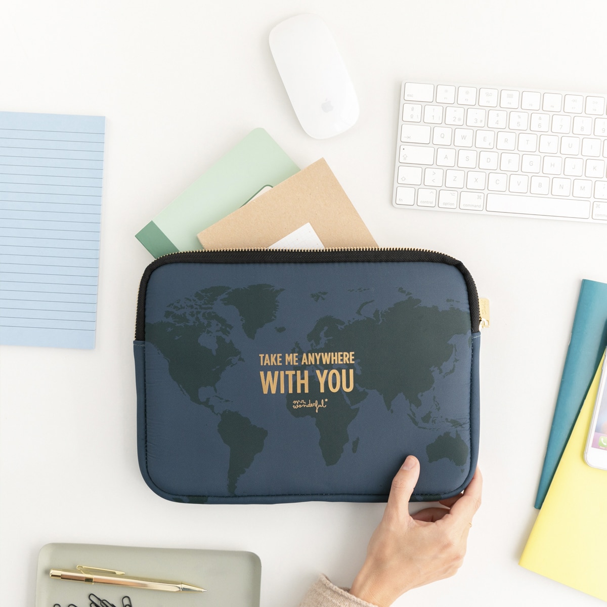 Funda azul Mr. Wonderful "With You" para tablets hasta 11" Azul-7