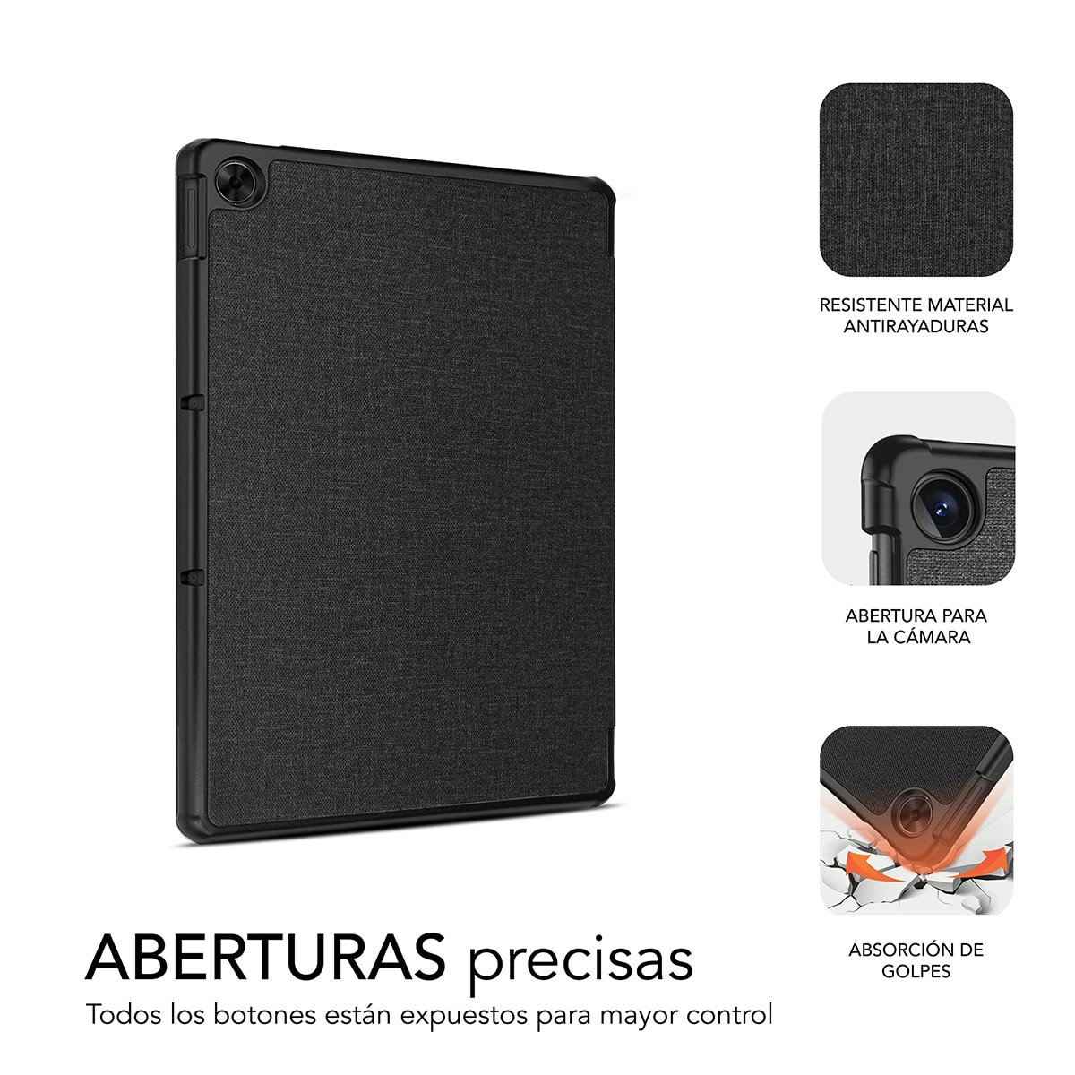 Funda negra Subblim para tablet Realme Pad de 10,4" Negro-2