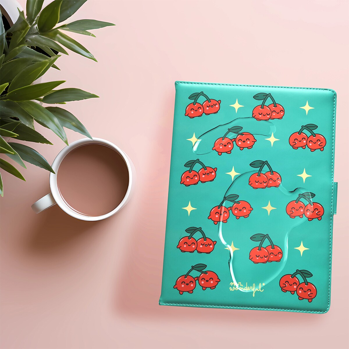 Funda Mr. Wonderful "Cerezas" para tablets hasta 10,2" Verde / Rojo-6