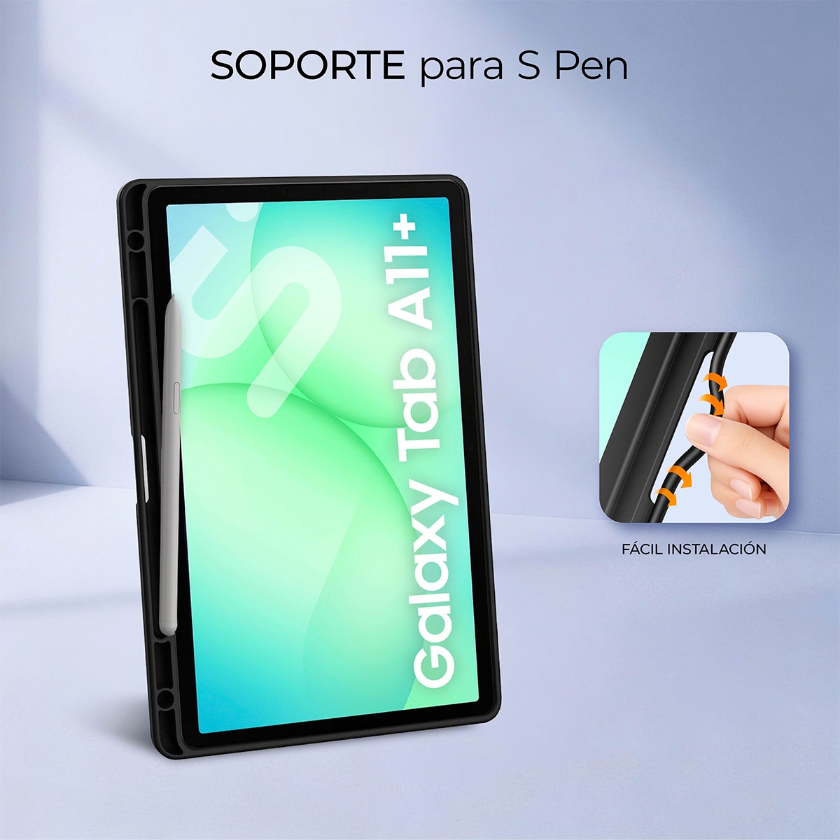 Funda Subblim Clear Shock para Tablet Samsung Galaxy Tab A11+ Negro-4
