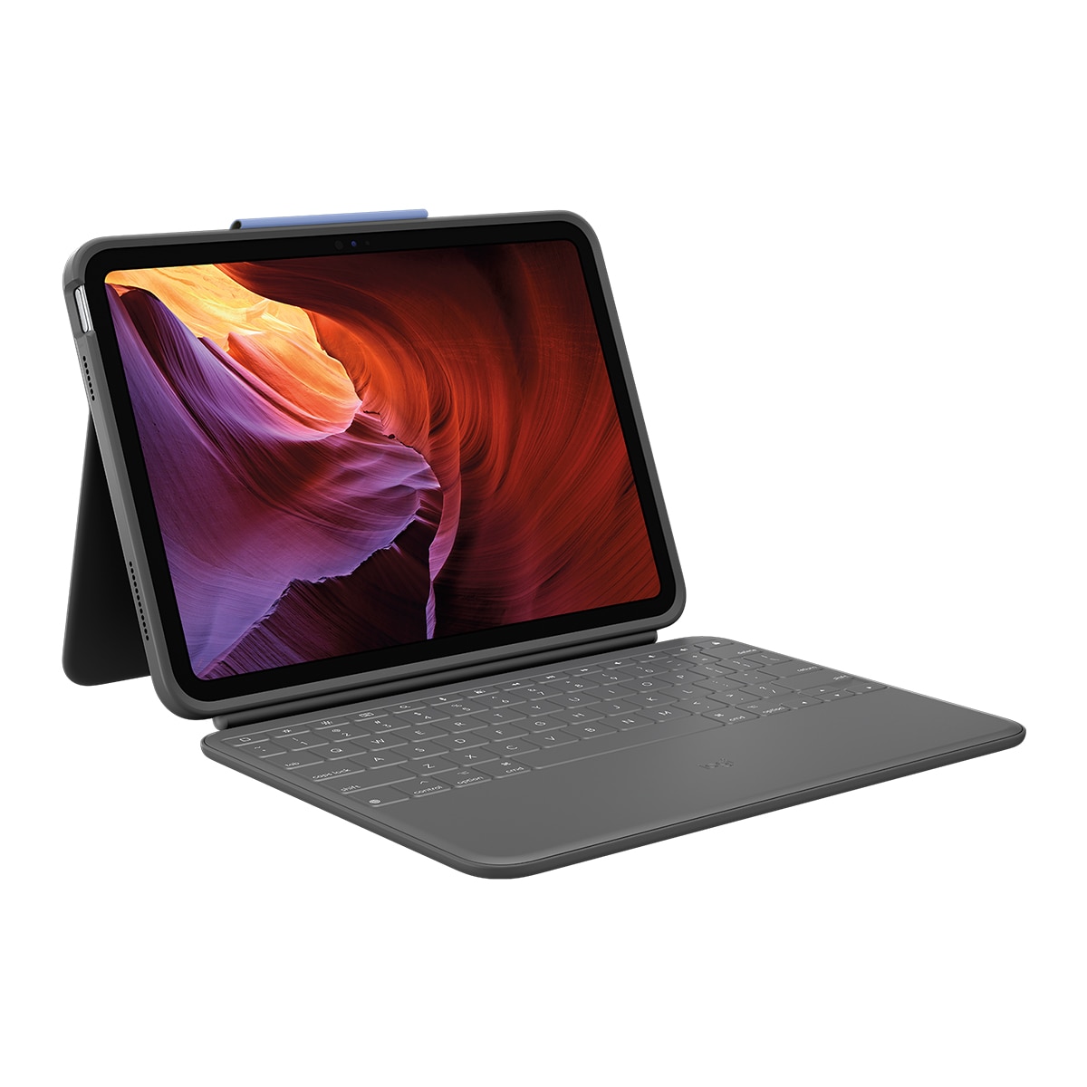 Funda con teclado Logitech Rugged Folio para iPad de 10ª Gen / A16 Grafito-3