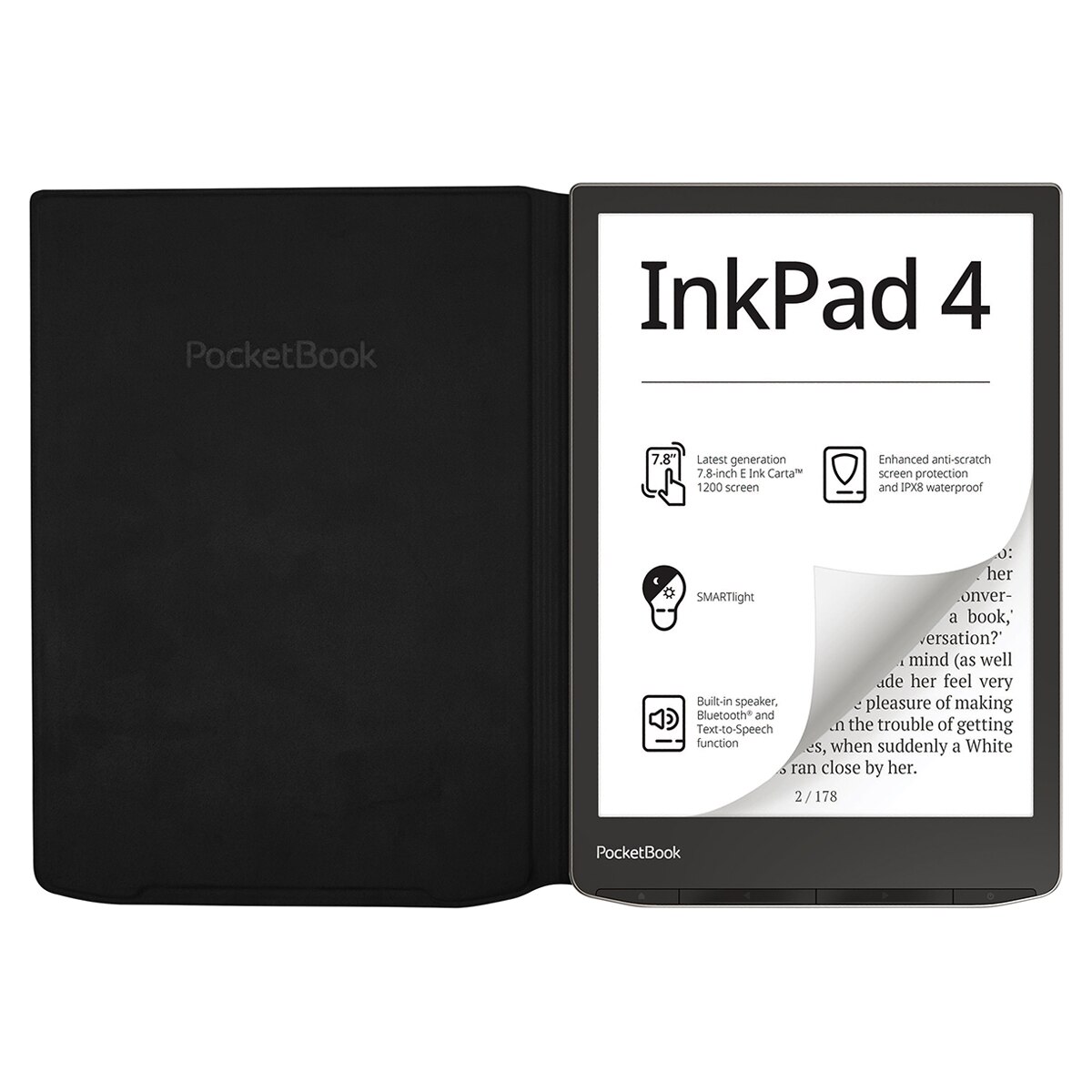 Funda PocketBook Flip Regular negra para PocketBook InkPad 4 de 7,8" Negro-3