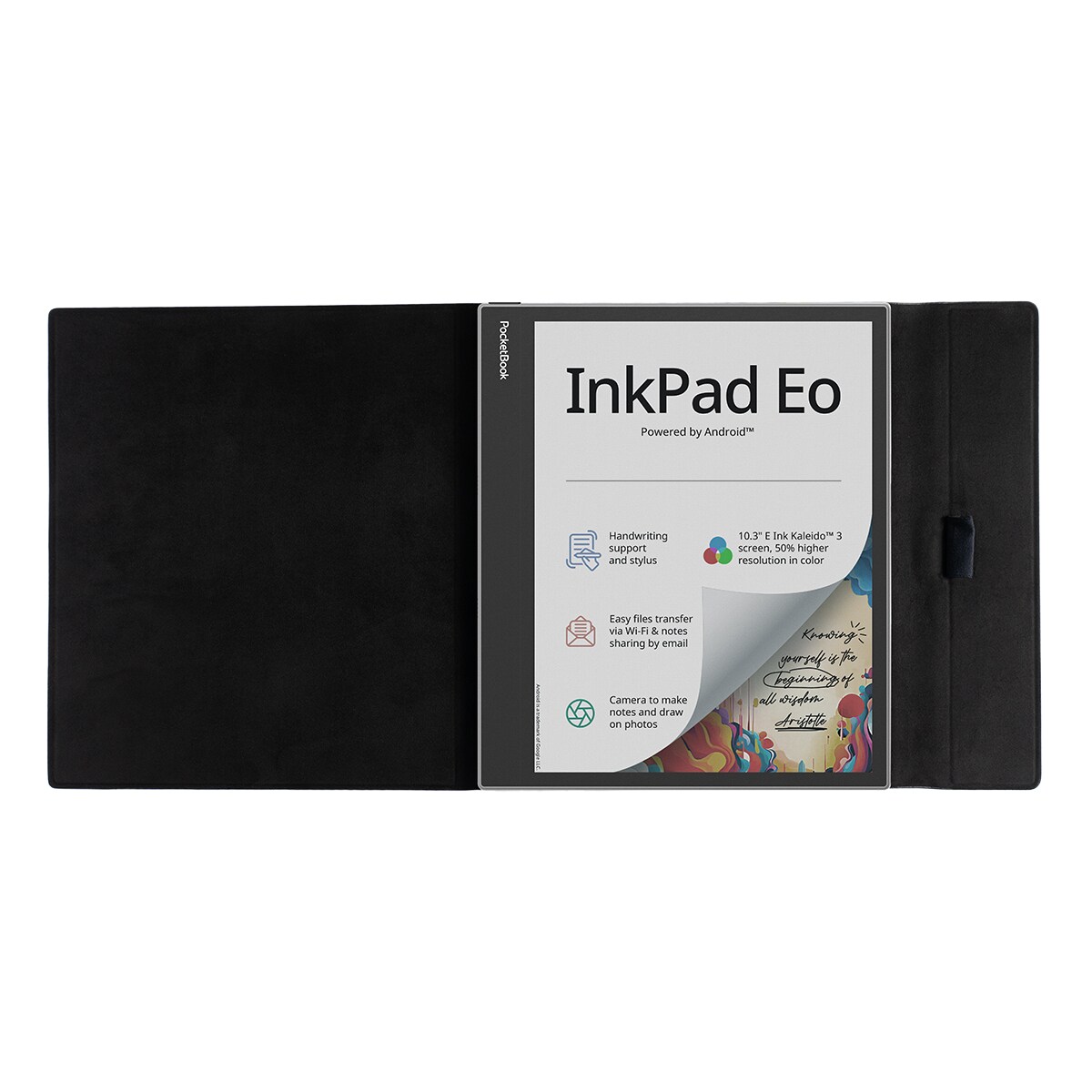 Funda Flip PocketBook negra para e-Reader InkPad Eo Negro-3