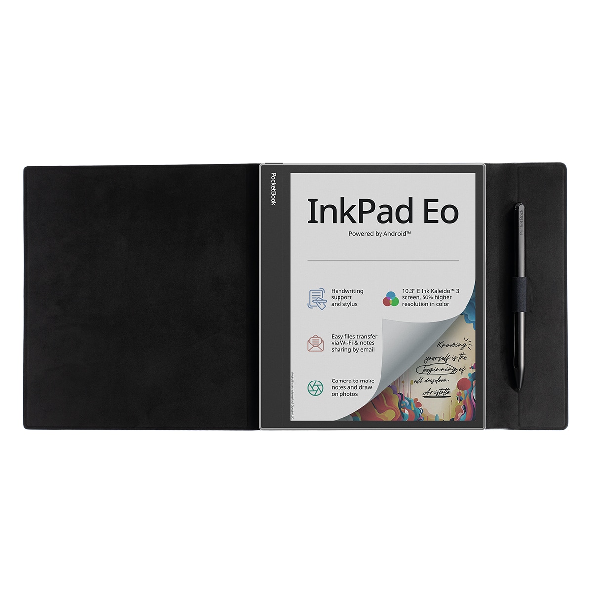 Funda Flip PocketBook negra para e-Reader InkPad Eo Negro-5