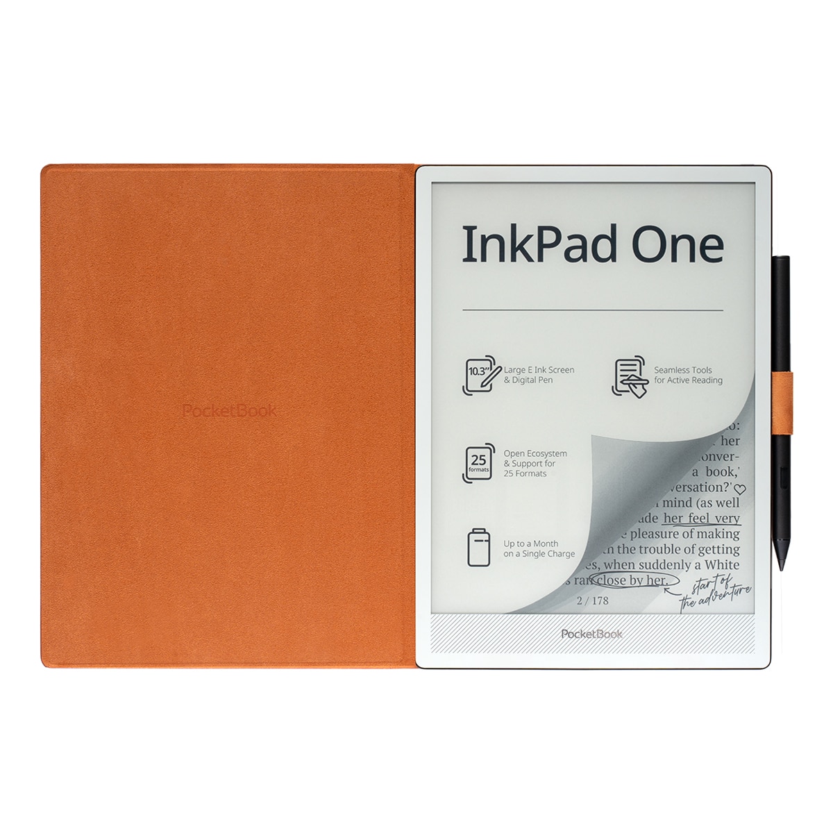 Funda PocketBook Folio para e-Book InkPad One 10,3" Naranja oscuro-4