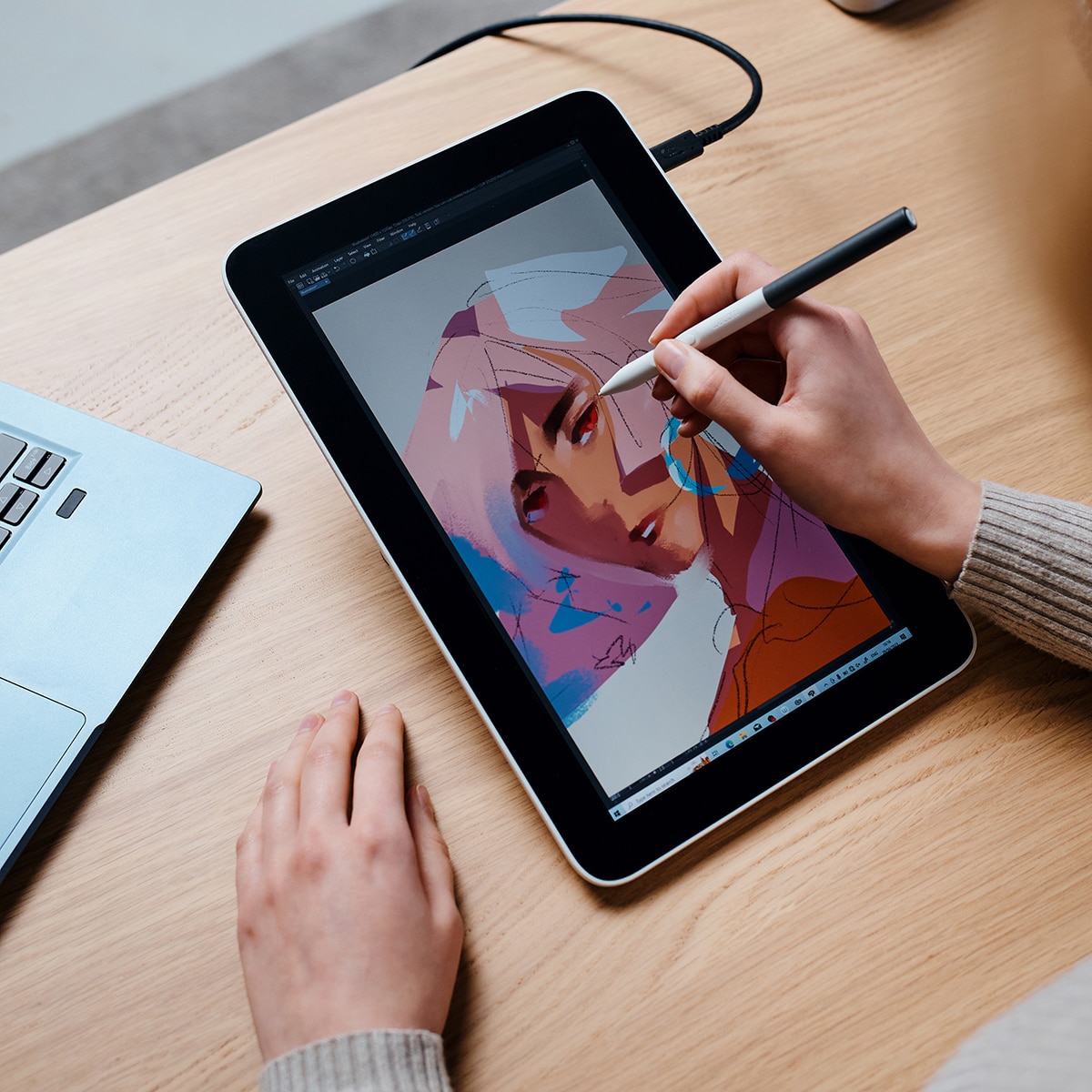 Pen Display Wacom One 12 Full HD Blanco / Negro-11