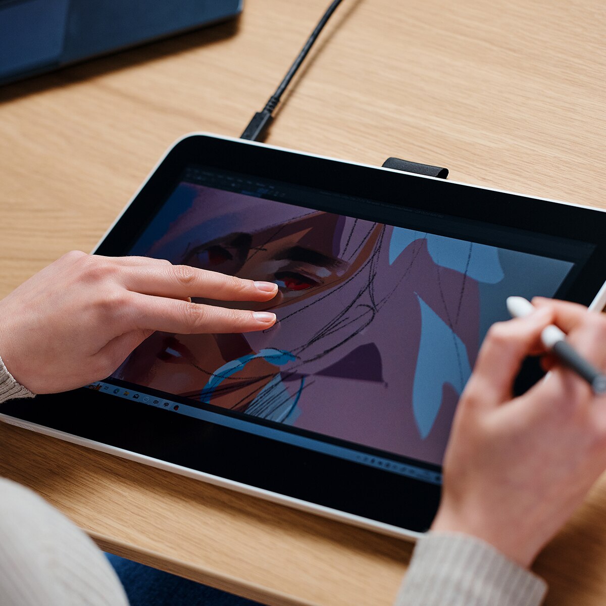Imagen 13 de Pen Display Wacom One 13 Full HD táctil - Blanco / Negro Blanco / Negro