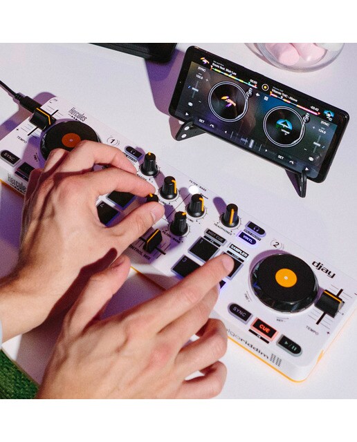 Controladora inalámbrica Hercules DJControl Mix para smartphones Blanco-6