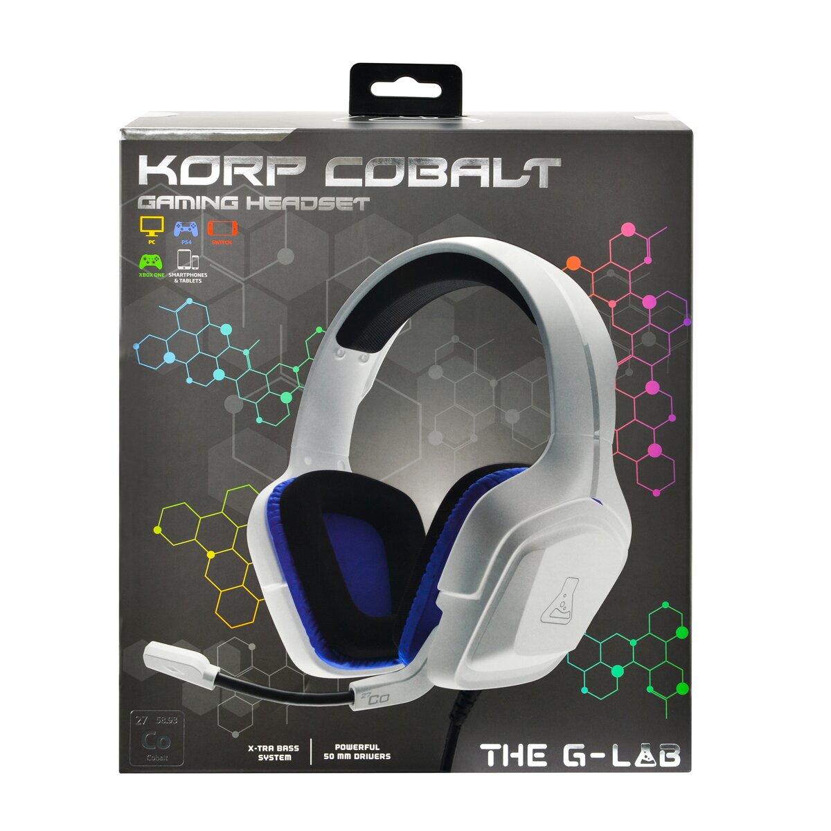 Auriculares Gaming con micrófono y cable The G-Lab Korp Cobalt Blanco-5