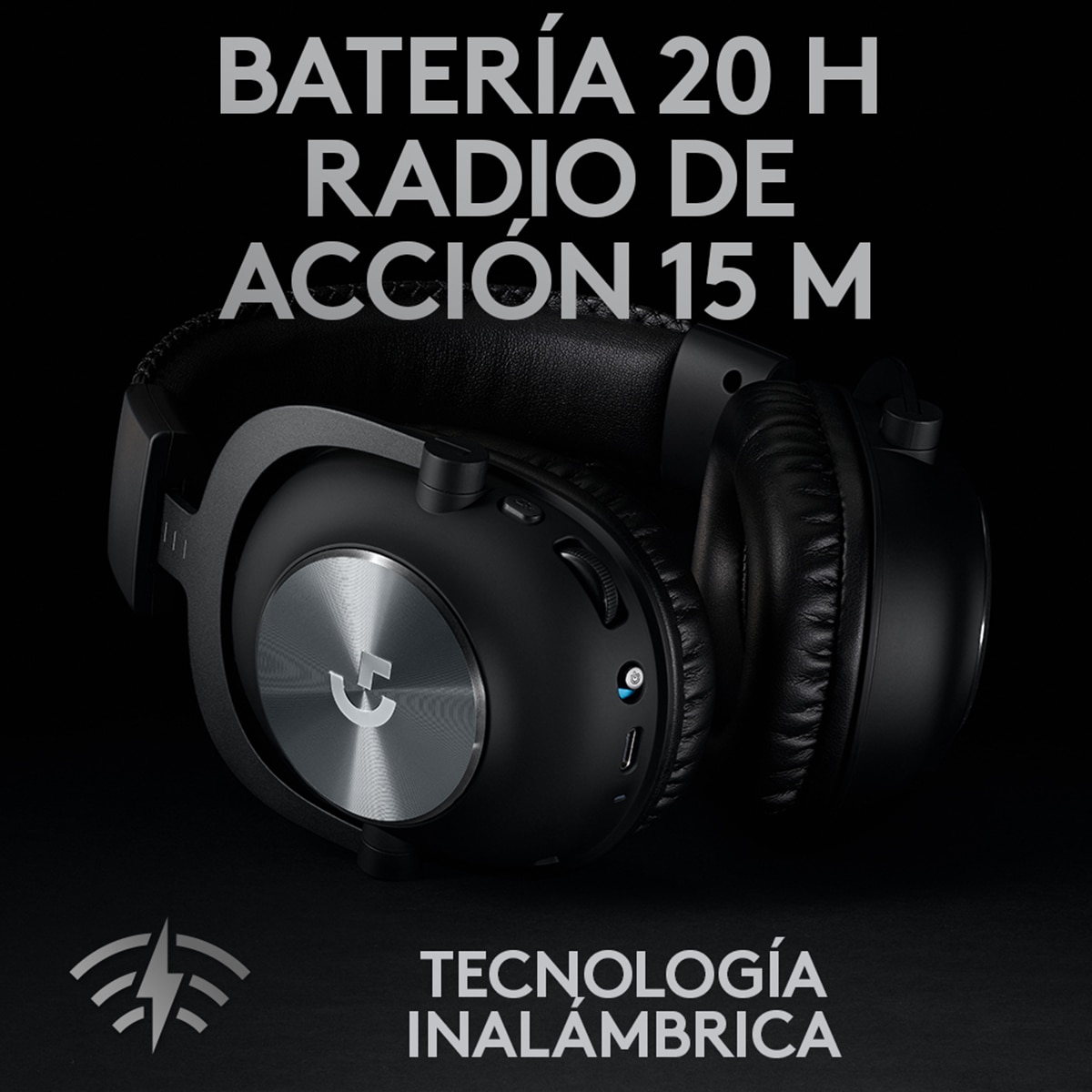 Auriculares de diadema con micrófono Logitech Gaming Pro X Wireless Negro-3