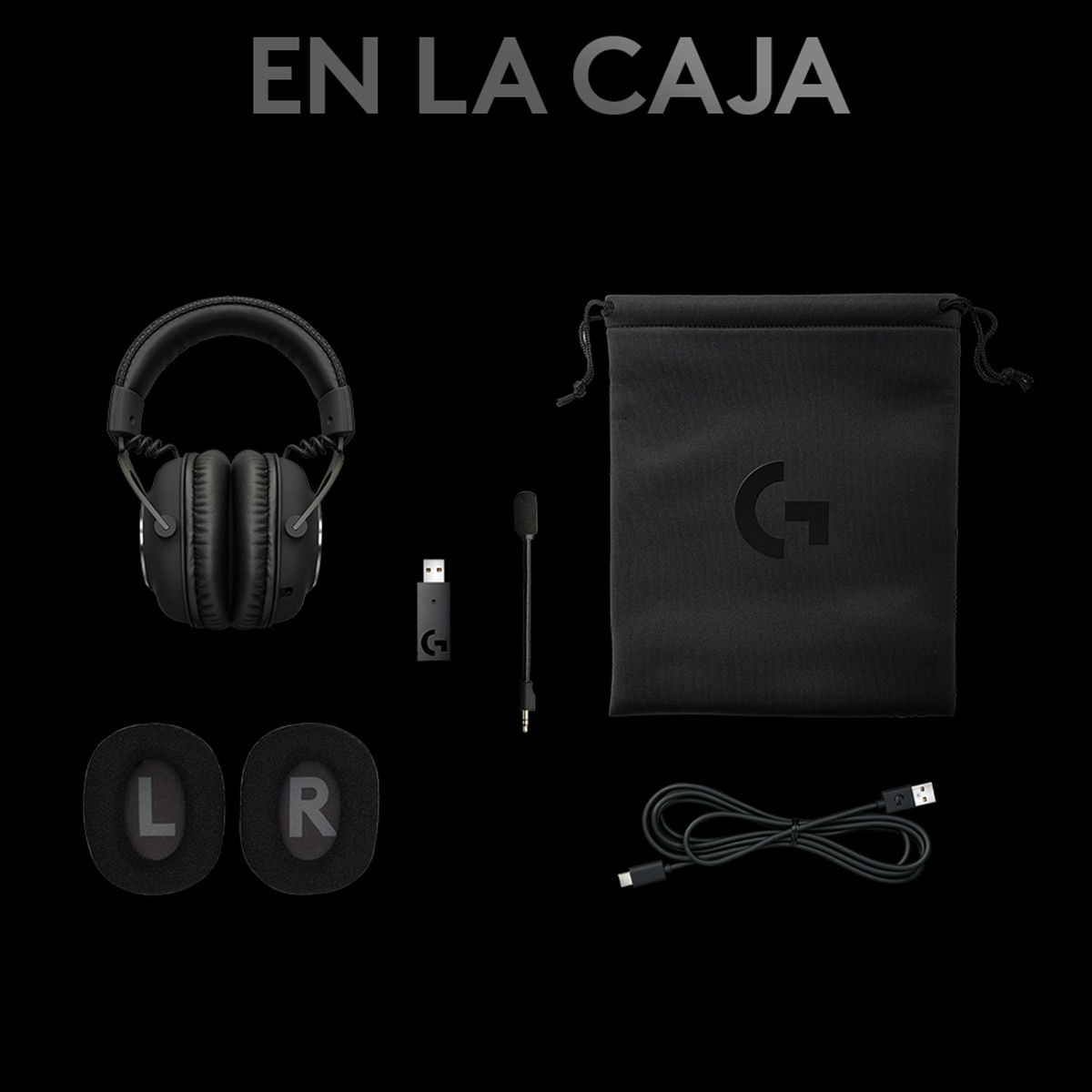 Auriculares de diadema con micrófono Logitech Gaming Pro X Wireless Negro-9