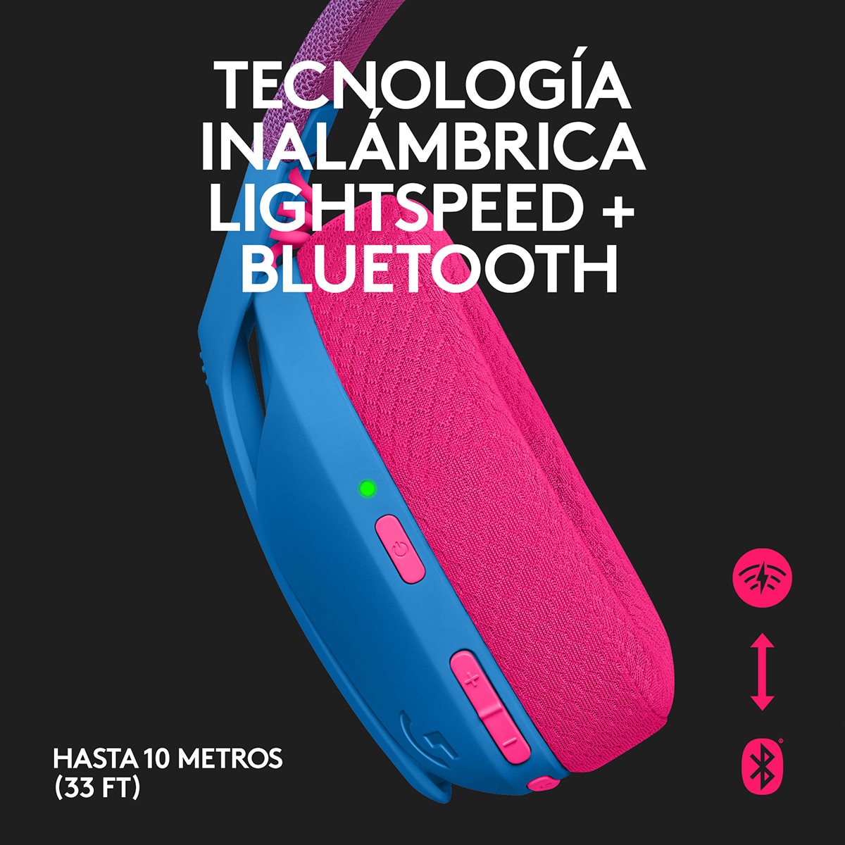 Auriculares Gaming inalámbricos Logitech Headset G435 LightSpeed Azul / Rosa-2