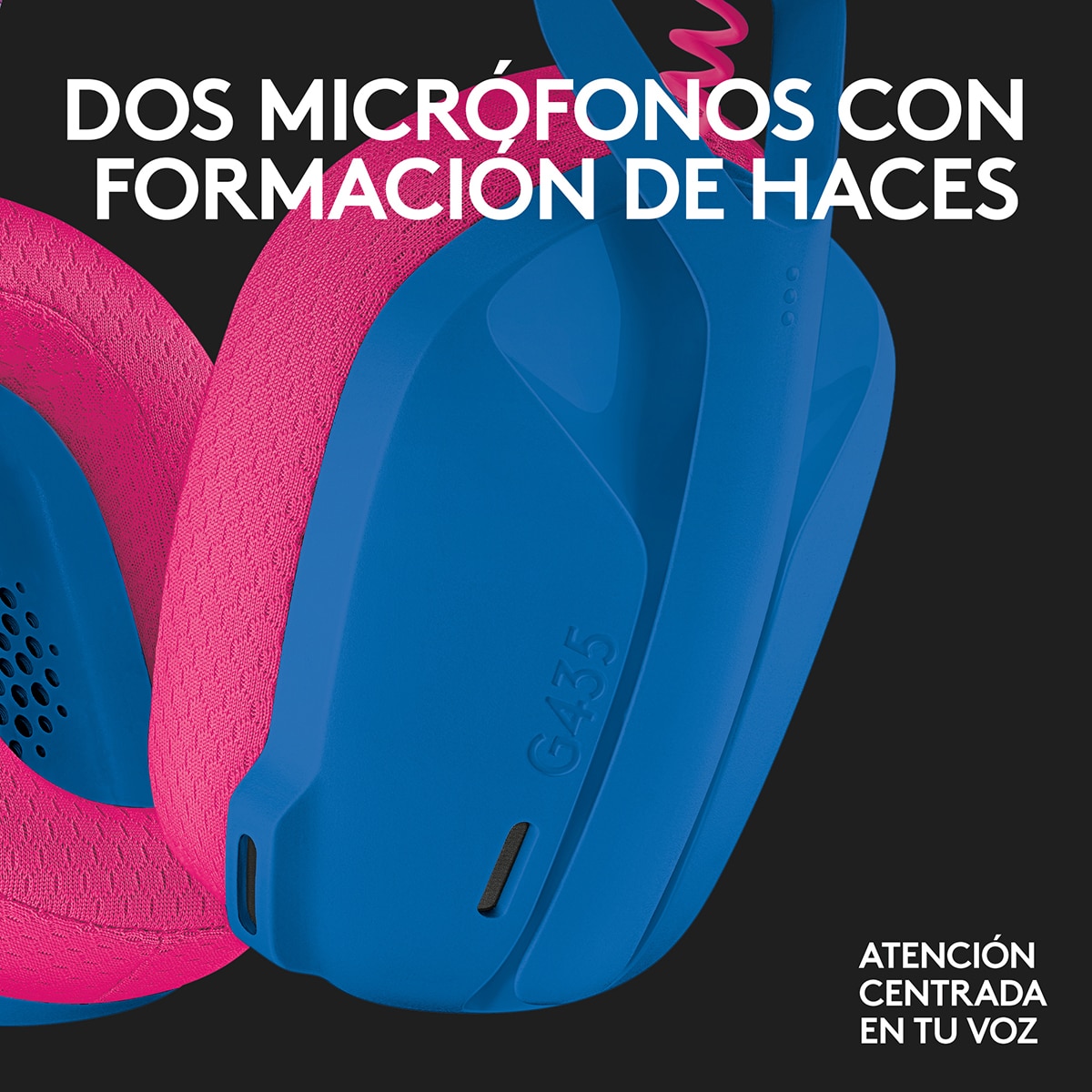 Auriculares Gaming inalámbricos Logitech Headset G435 LightSpeed Azul / Rosa-4
