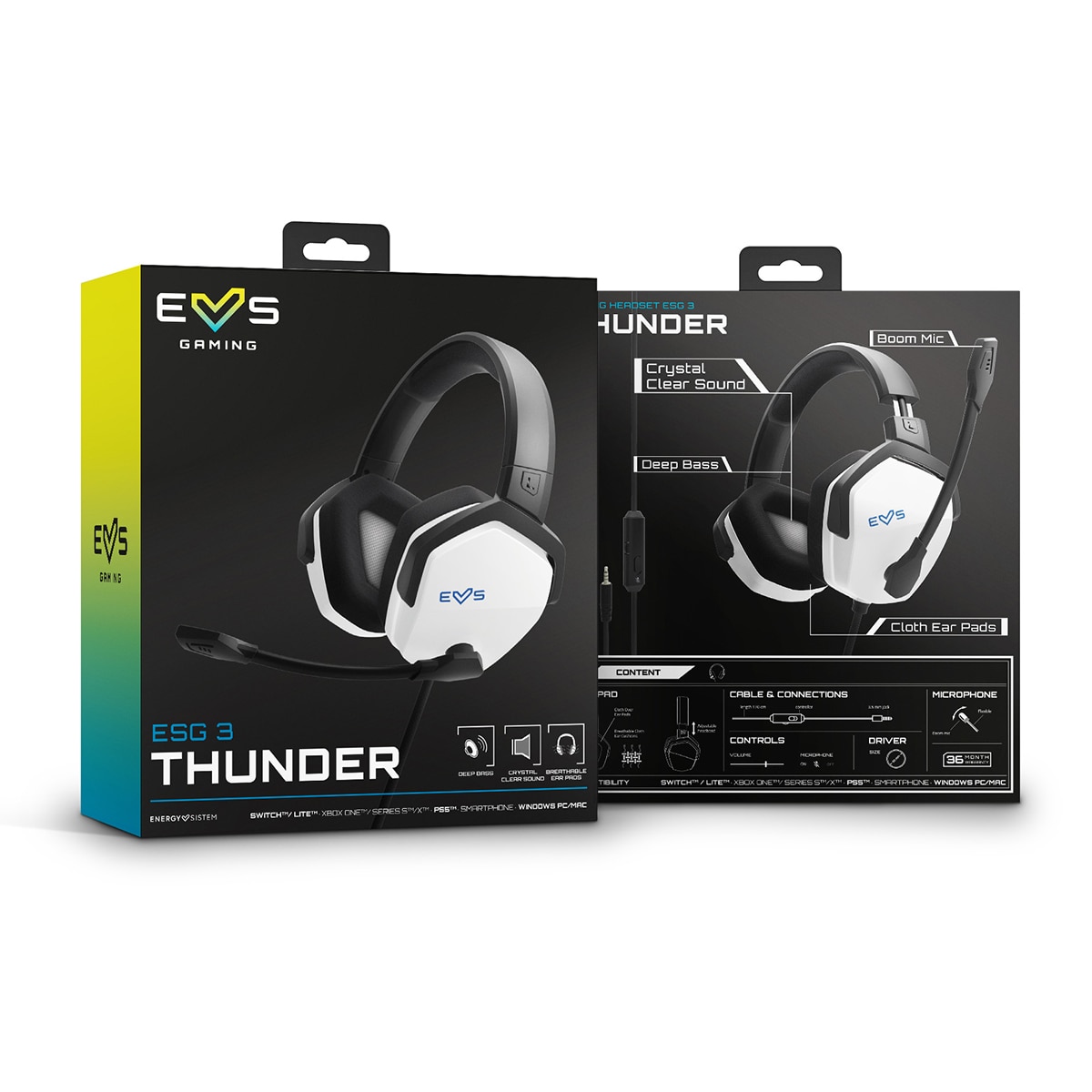 Auriculares Gaming con micrófono Energy Sistem ESG 3 White Thunder Blanco-7