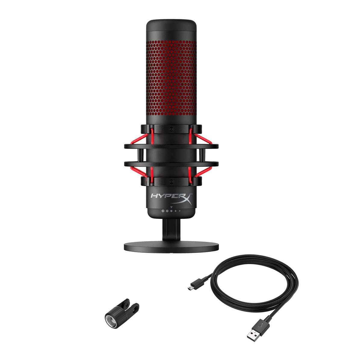 Micrófono independiente HyperX QuadCast HX-MICQC-BK Rojo / Negro Rojo / Negro-4