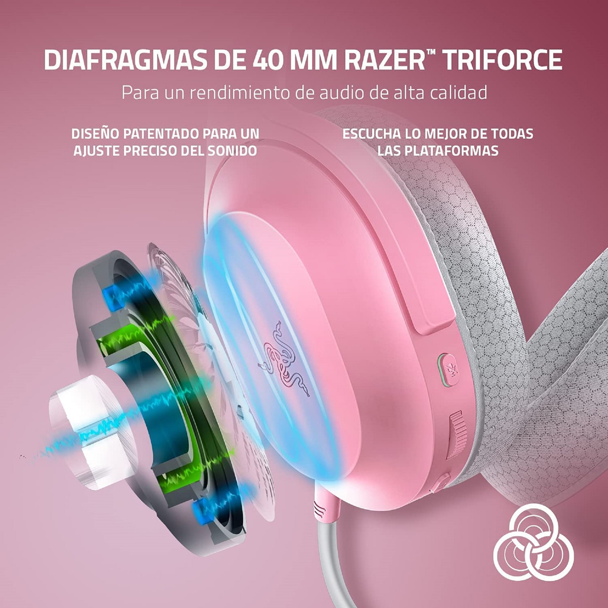 Auriculares Gaming con micrófono Razer Barracuda X Quarzt 22 inalámbricos Rosa / Gris-4