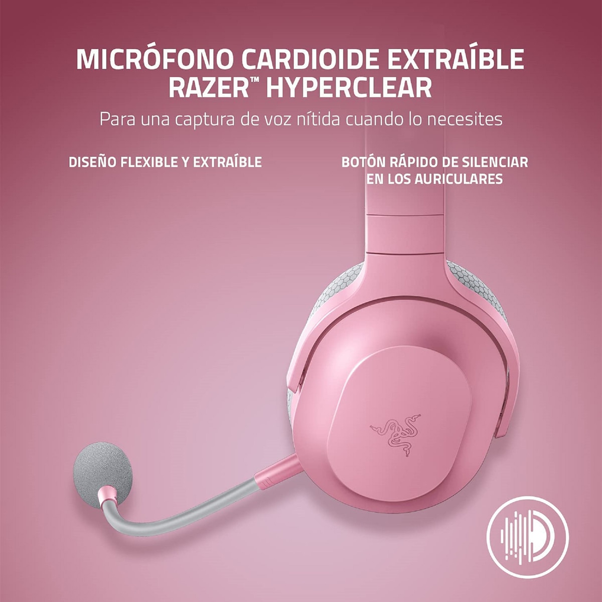Auriculares Gaming con micrófono Razer Barracuda X Quarzt 22 inalámbricos Rosa / Gris-5