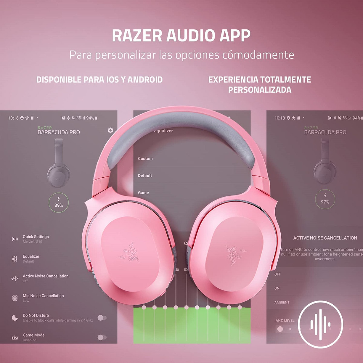 Auriculares Gaming con micrófono Razer Barracuda X Quarzt 22 inalámbricos Rosa / Gris-6
