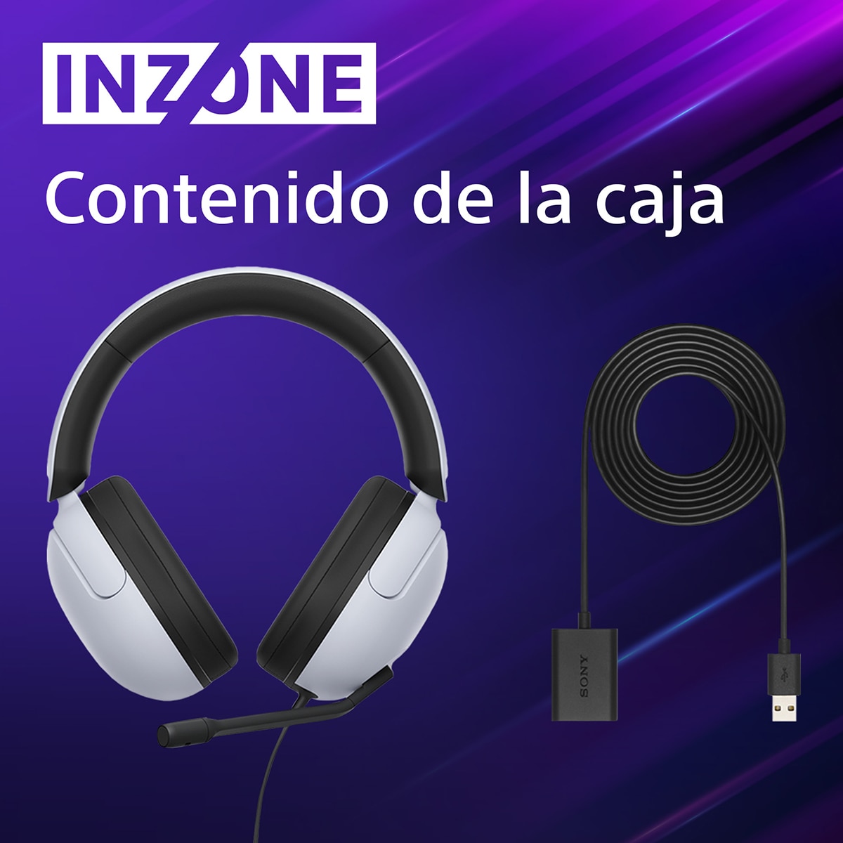 Auriculares Gaming con micrófono y cable Sony INZONE H3 Blanco-7