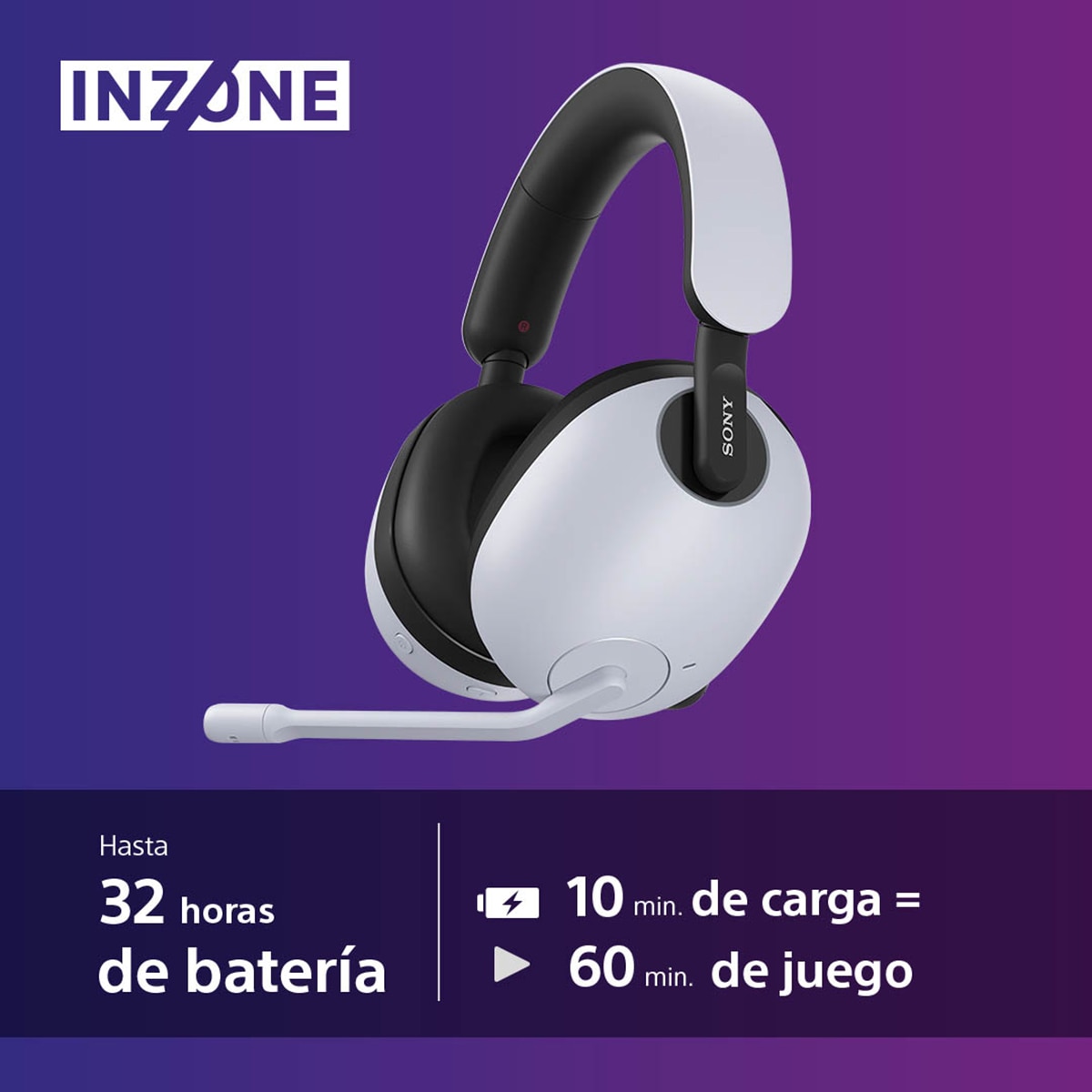 Auriculares Gaming con micrófono Sony INZONE H9 inalámbricos con cancelación de ruido Blanco-6