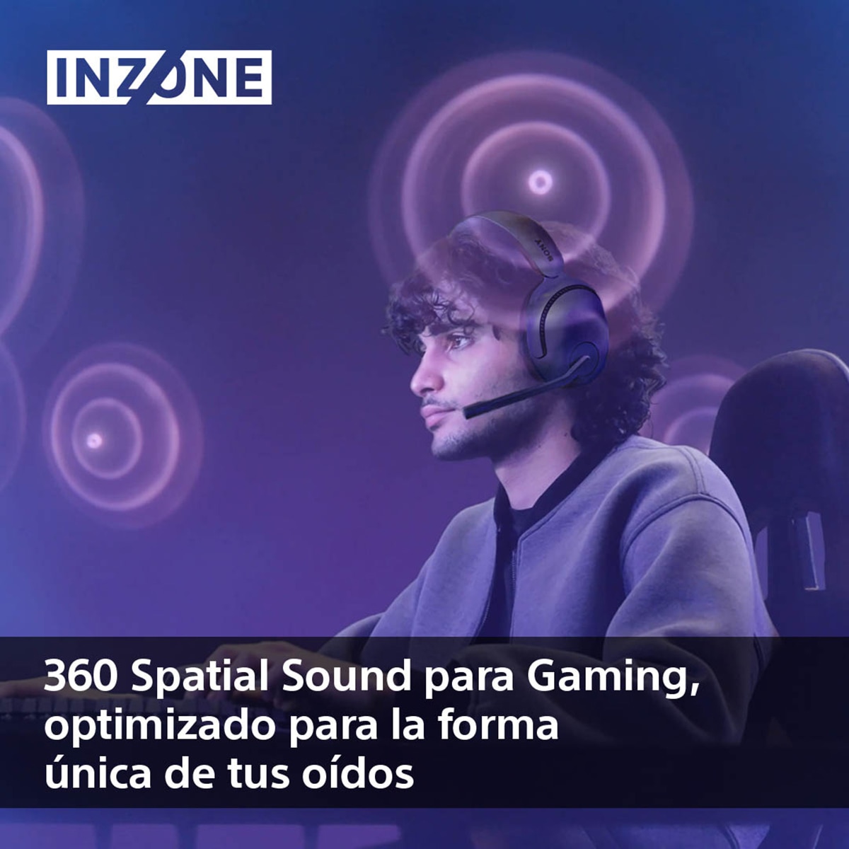 Auriculares inalámbricos para PC/PS5 Sony INZONE H5, 360 Spatial Sound, 28h de batería de baja latencia, diseño cómodo, micrófono con IA, Negro Negro-3