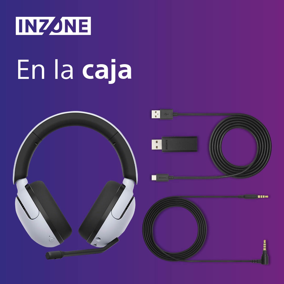 Auriculares inalámbricos para PC/PS5 Sony INZONE H5, 360 Spatial Sound, 28h de batería de baja latencia, diseño cómodo, micrófono con IA, Blanco Blanco-7