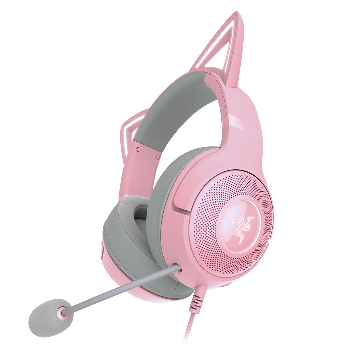 Auriculares Gaming con micrófono y cable Razer Kraken Kitty V2 Quartz Cuarzo-4