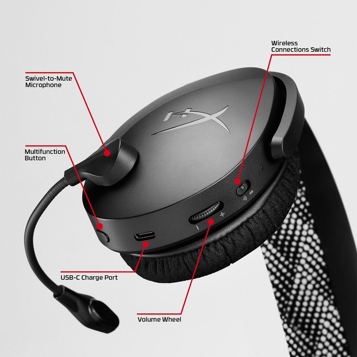 Auriculares de diadema inalámbricos HyperX Cloud Jet para Gaming Negro-6
