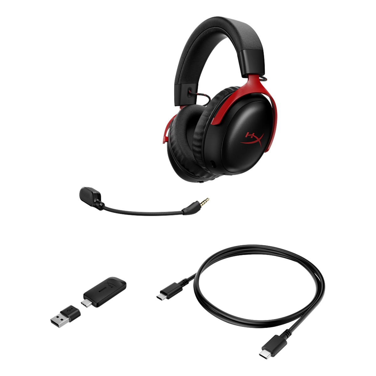Auriculares de diadema inalámbricos HyperX Cloud III S Wireless para Gaming Negro / Rojo-6