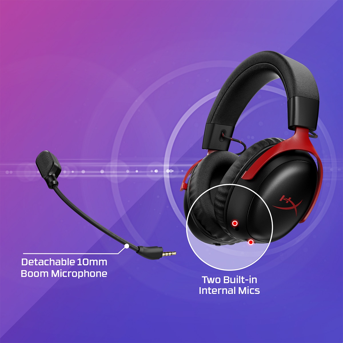 Auriculares de diadema inalámbricos HyperX Cloud III S Wireless para Gaming Negro / Rojo-7