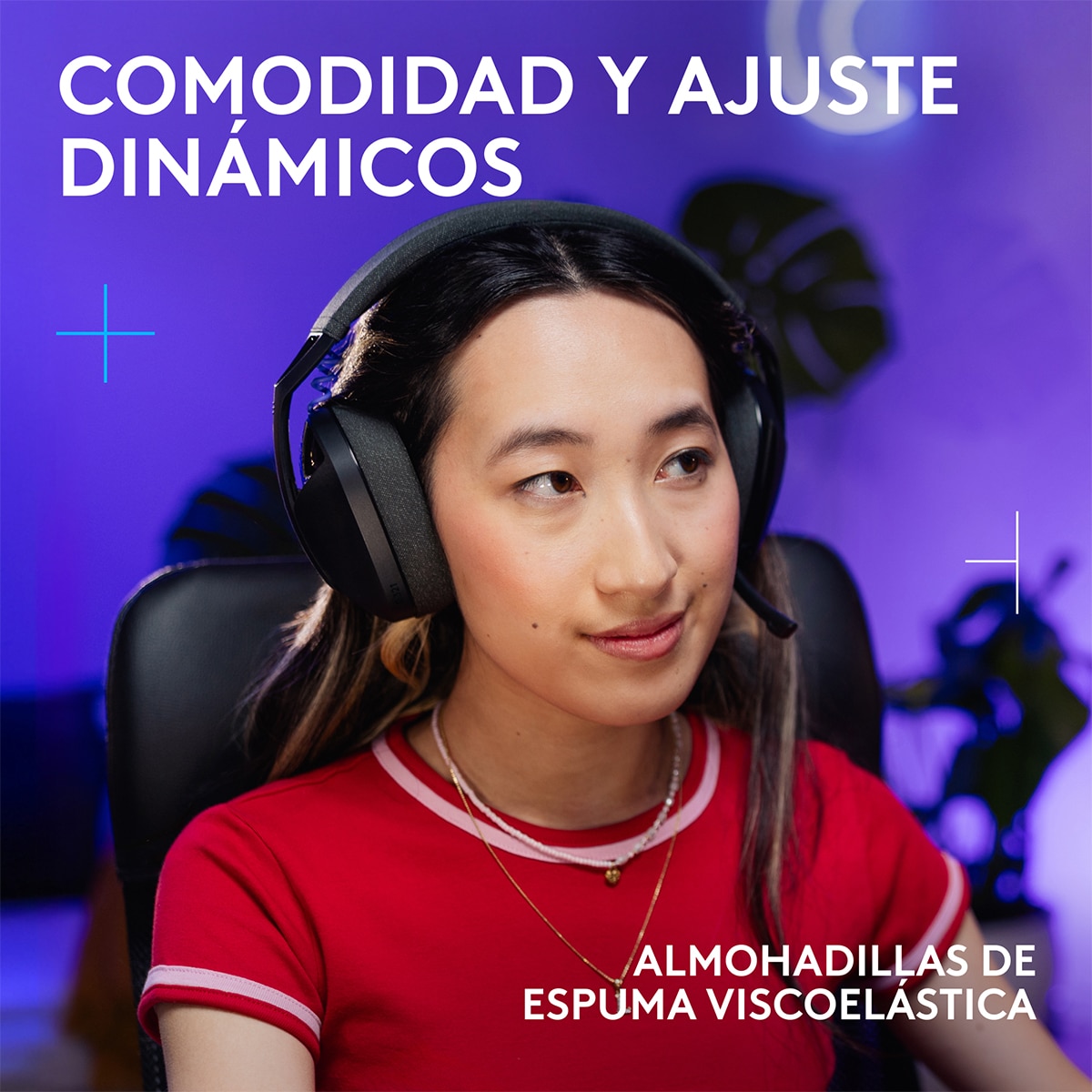 Auriculares de diadema con micrófono para Gaming Logitech 321 LightSpeed Negro-2