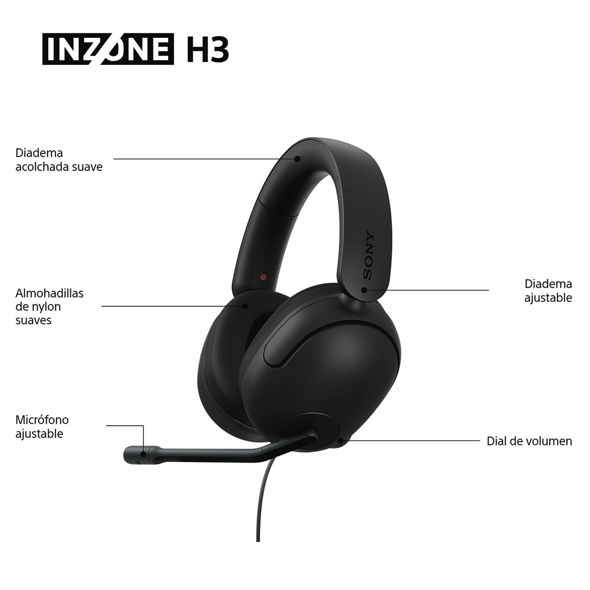 Auriculares Diadema con micrófono para Gaming Sony INZONE H3 Negro-6